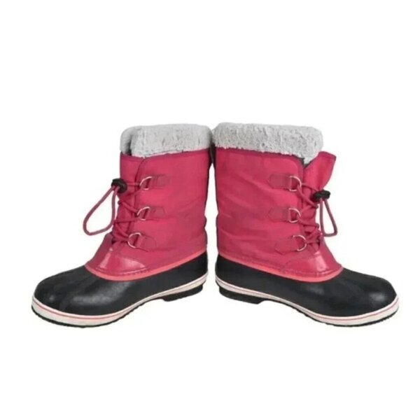 Sorel Youth Yoot  Pac Nylon Boot Pink Waterproof Insulated Size 7 - Picture 3 of 8